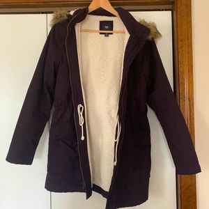 Gap Parka Coat in Eggplant Size L